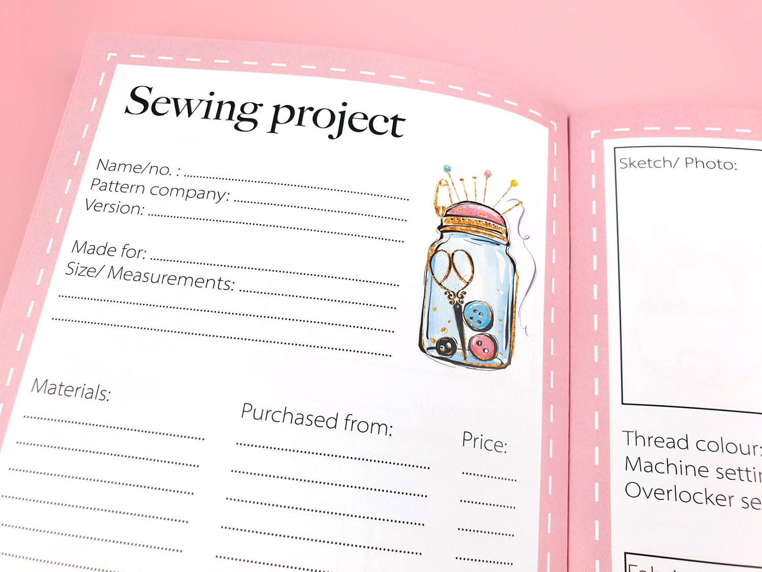 Sewing project planner