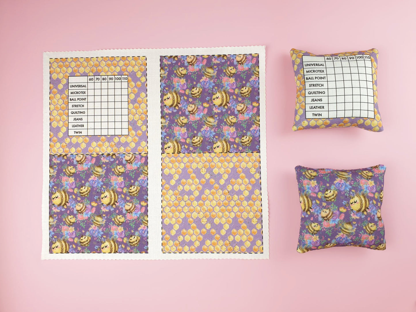 Bee Chic - DIY Needle Minder & Pin Cushion fabric panel plus Sewing Room Decor