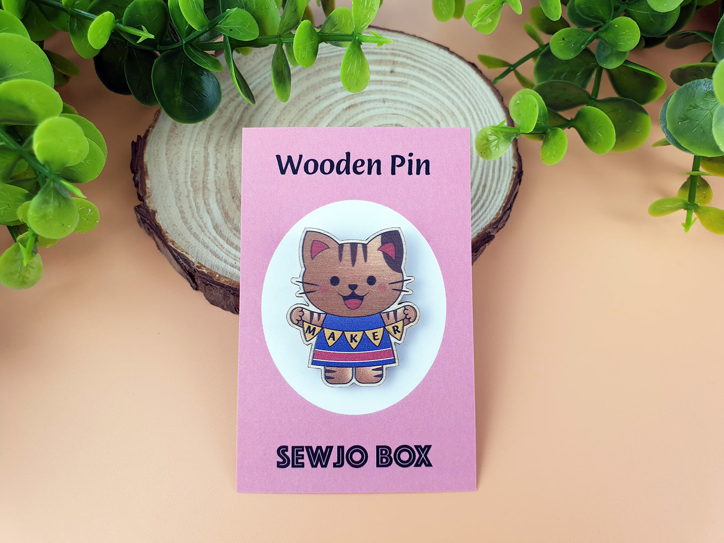 Kawaii wooden pin UK