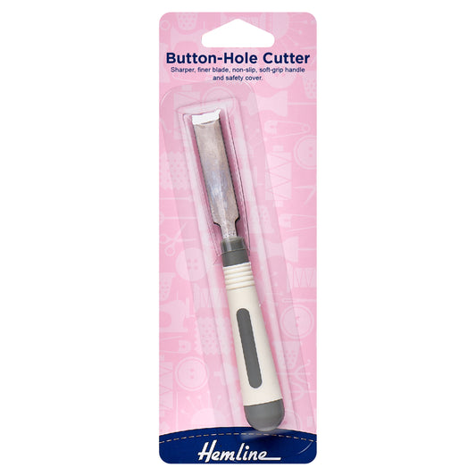 Premium Hemline Buttonhole Cutter with Sharp Blade, Non-Slip Handle, and Safety Cover - Ideal for Accurate Fabric Cutting